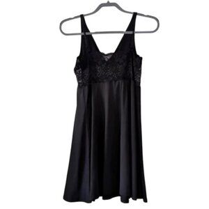 La Vie En Rose lace babydoll slip dress black women’s size L